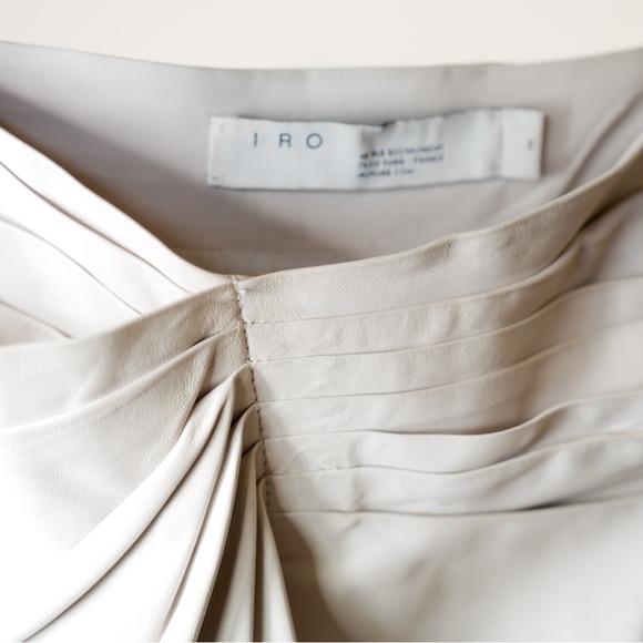 IRO PARIS Zyrma Leather Cream Skirt - Picture 10 of 13